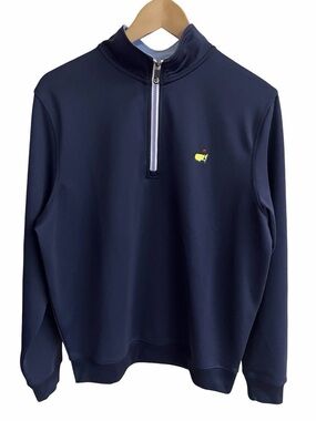 New With Tags Masters Navy Quarter-Zip Pullover with Yellow Chest Logo